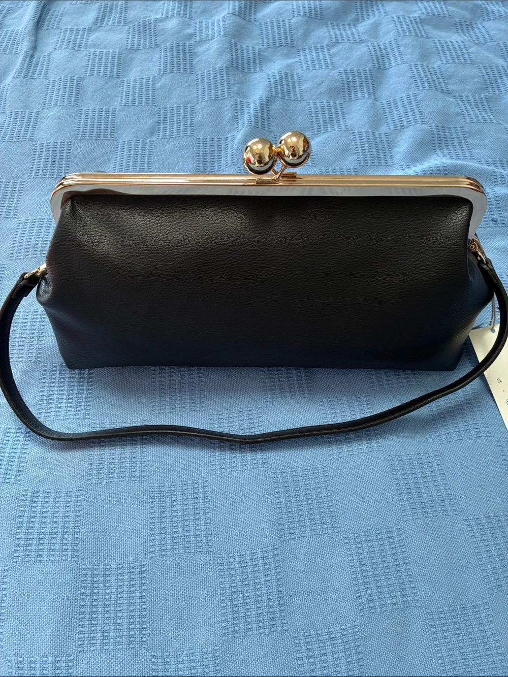 a new day Black Clutch with Gold Frame